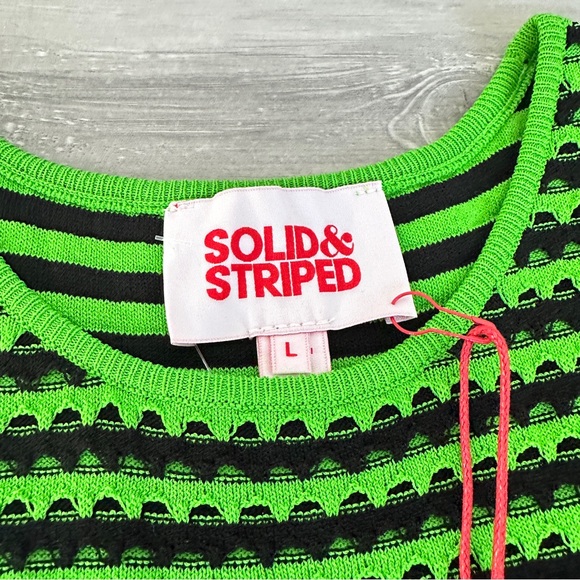 Solid and Striped Green Sia Mini Dress Swimsuit Coverup - Picture 5 of 11